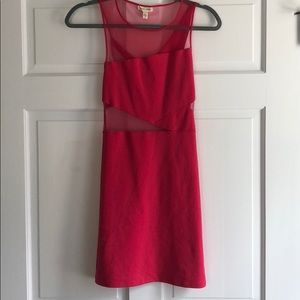 Hot pink fitted mini dress